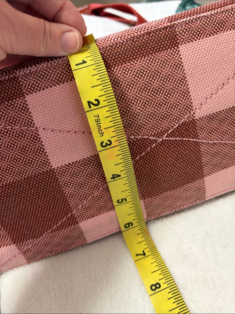 Coach Red and Pink Checkered Tote - Picture 10 of 13